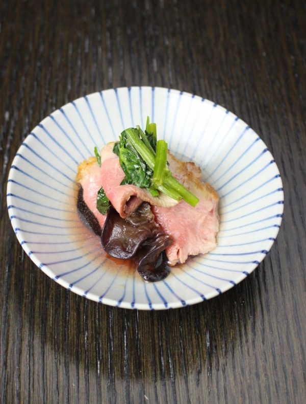 七谷鴨と生きくらげのお浸し　￥1,600