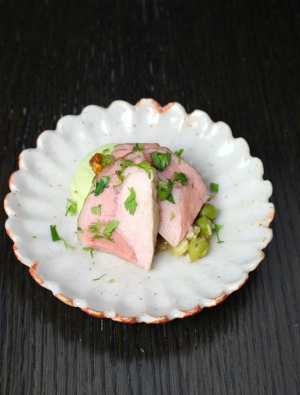 京の都もち豚と空豆のムース　プティポワフランセーズ　￥1,100