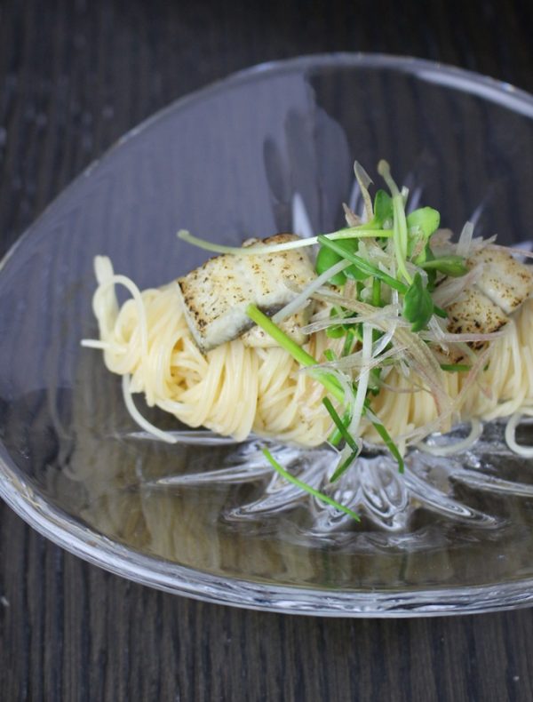 鰻と和の三色薬味　冷製パスタ　￥1,800
