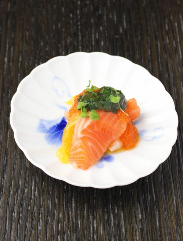 桜鱒とデコポン　パセリジュレ　￥1,400