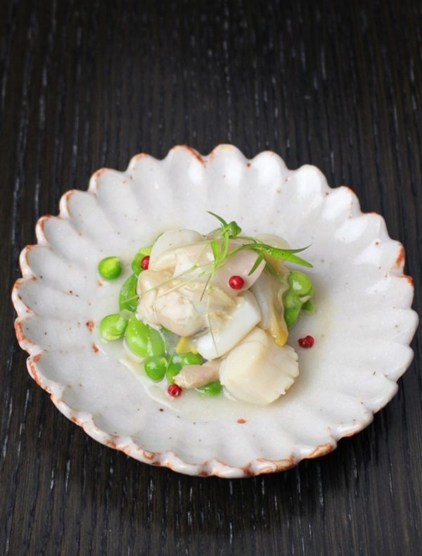 3種の貝と春豆のフランセーズ　￥1,300