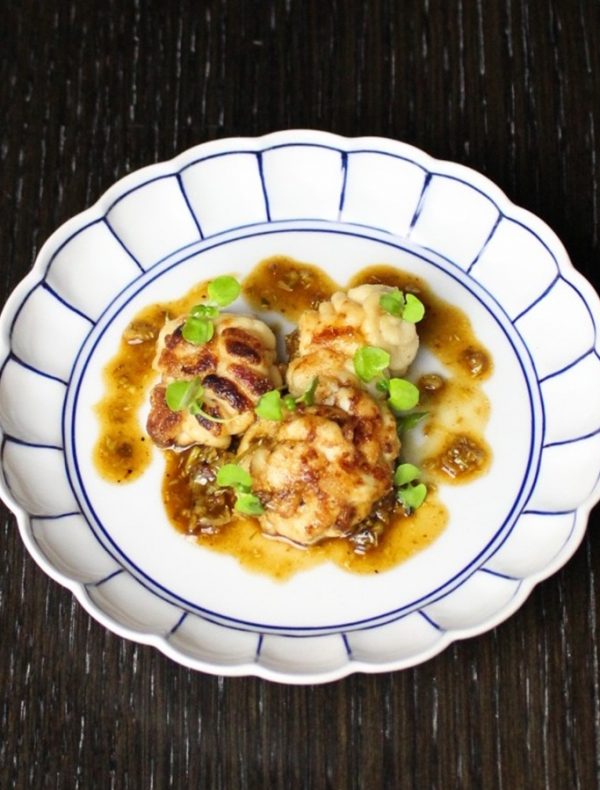 雲子のムニエルと蕗の薹　焦がしバター　￥1,600