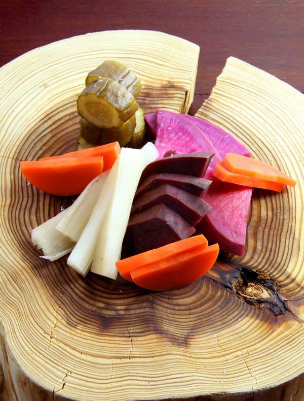 Assorted homemade Japanese pickled vegetables